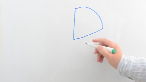 Das Kreisdiagramm Auf Einer Tafel Wir Zeichnen Eine Markierung — Stockvideo