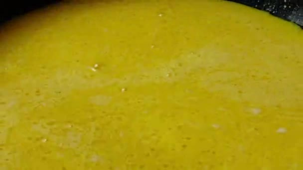 Beredning Omelett Stekpanna Tidsfrist — Stockvideo