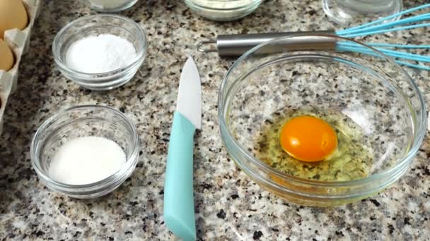 Composition Preparation Dishes Eggs — Stock Video