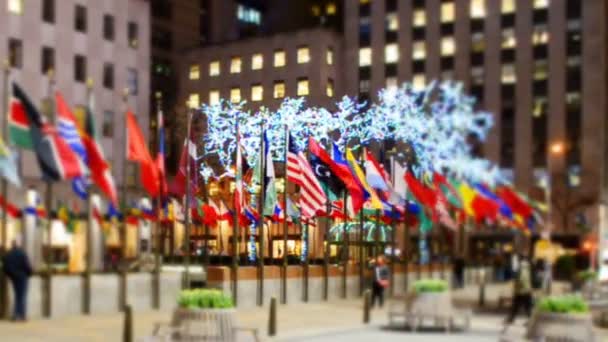 Edificio Rockefeller Centre New York Usa Sparatoria Sera — Video Stock