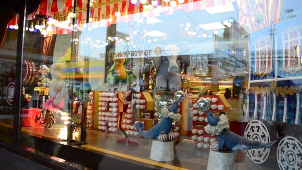 Cirque Derrière Verre Vitrine Magasin — Video