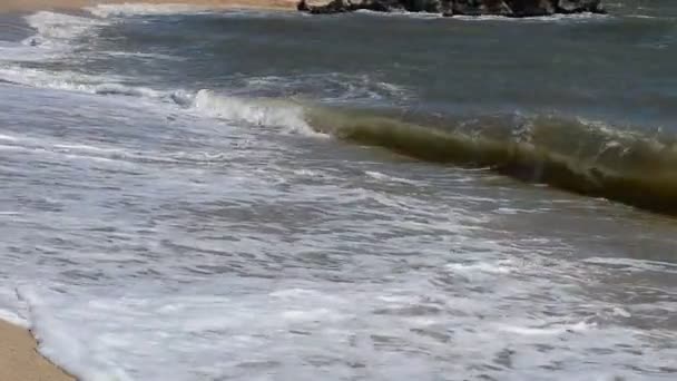 Beach Waves Bright Sun Shooting Beach — Stock Video
