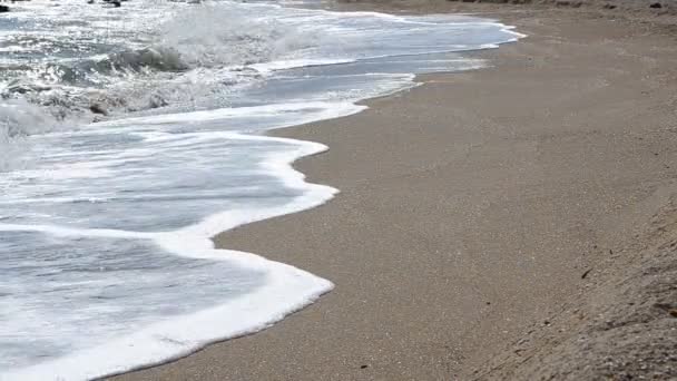 Spiaggia Onde Sole Splendente Girare Sulla Spiaggia — Video Stock