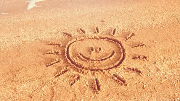 Soleil Dessine Sur Plage Plage Dessin — Video