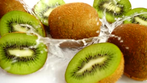 Fresh Juicy Kiwi Slow Motion — Stock Video