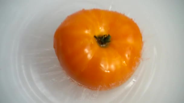 Tomates Jugosos Frescos Movimiento Lento — Vídeo de stock