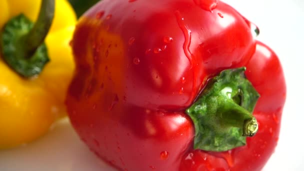 Juicy Fresh Pepper Shooting Pepper — Stock Video