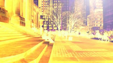 Manhattan 'daki New York merkez kütüphanesinden önce bilinmeyen kişiler. New York merkez kütüphanesi