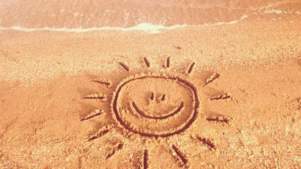 Soleil Dessine Sur Plage Plage Dessin — Video