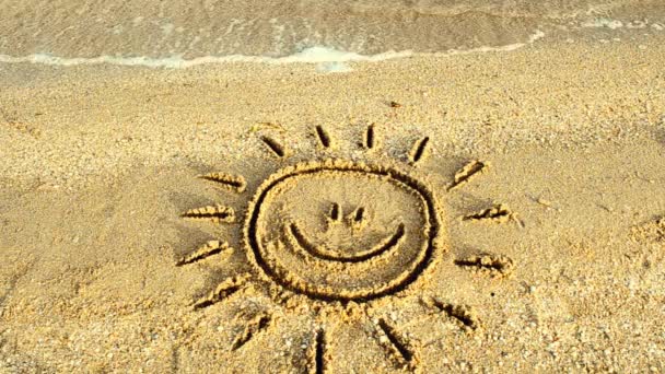Kumsalda Güneş Çizimi Kumsal Çizim — Stok video