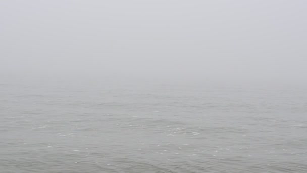 Mare Nella Nebbia Girare Sulla Spiaggia — Video Stock