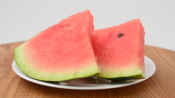 Skjuta Maträtt Från Vattenmelon Fotografering Rörelsen — Stockvideo