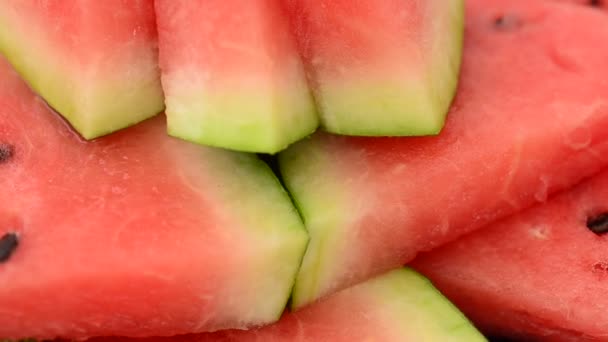 Schießen Von Stücken Einer Wassermelone Schießen Der Bewegung — Stockvideo