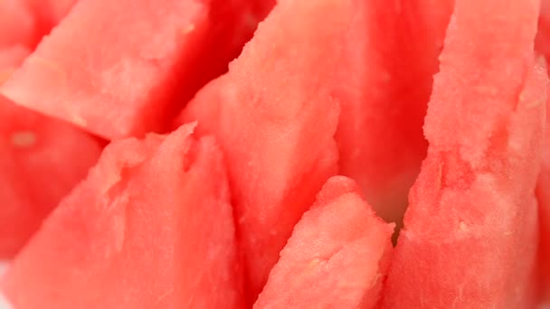 Schießen Von Stücken Einer Wassermelone Schießen Der Bewegung — Stockvideo