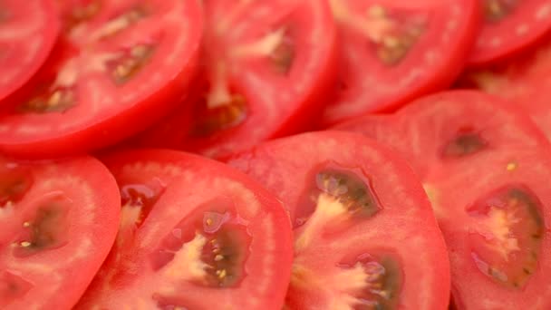 Tomates Dans Une Assiette Tir Dans Mouvement — Video
