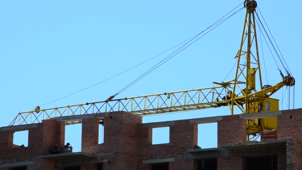 Construction Residential Buildings Construction Cranes Houses — Stock Video