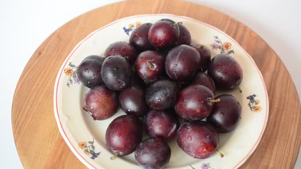 Shooting Plums White Background Shooting Plums — Stock Video