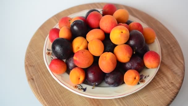 Abricots Prunes Fruits Prise Vue Des Fruits — Video