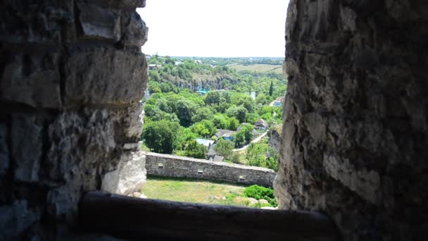 Vesting Kamenetz Podolsk Vanuit Het Raam Oekraïne Fort Kamenetz Podolsk — Stockvideo