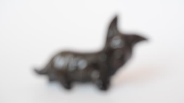 Skjuta Statyett Terrier Skjutning Figur — Stockvideo