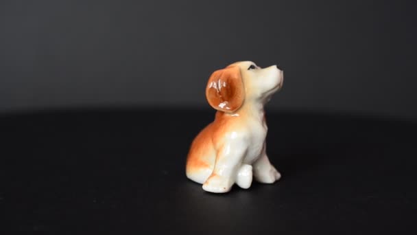 Disparo Una Figura Spaniel Tiro Una Estatuilla — Vídeos de Stock