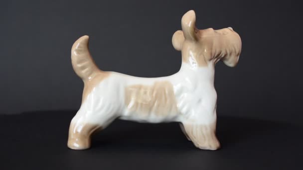 Skjuta Statyett Terrier Skjutning Figur — Stockvideo