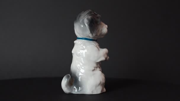 Skjuta Statyett Hund Skjutning Figur — Stockvideo
