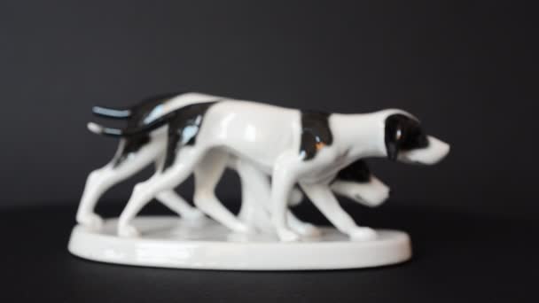 Shooting Hunting Dog Shooting Figurine — Stock Video