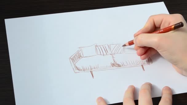 On dessine un canapé. Nous dessinons image .