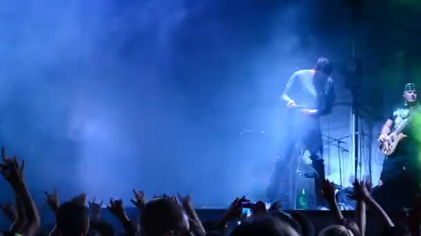 Concerto Grupo Novo Nível Ucrânia Berdyansk Desempenho Rock Grupo Uma — Vídeo de Stock