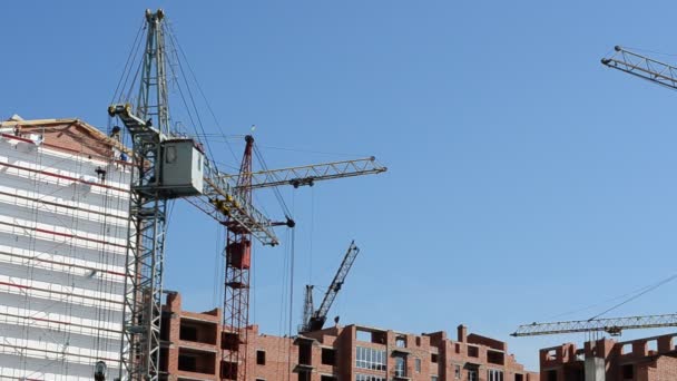 Prise Vue Construction Bâtiments Résidentiels Fonctionnement Grue Construction Bâtiments Résidentiels — Video