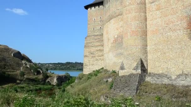 Forteresse Ukrainienne Ancienne Forteresse Médiévale Dans Ville Khotyn Ukraine Occidentale — Video