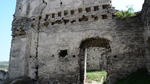 Fortezza Equilibrio Rimanente Antico Castello Nel Villaggio Scala Podolsk Ucraina — Video Stock