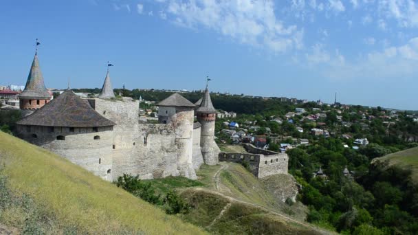 Oekraïense Vesting Oud Fort Kamenetz Podolsk Oekraïne — Stockvideo