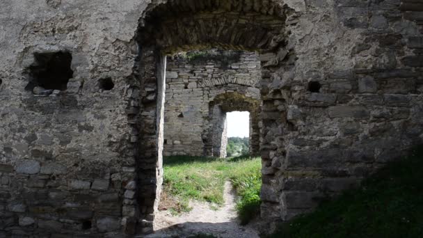 Puertas Fortaleza Antiguo Castillo Pueblo Scala Podolsk Ucrania — Vídeos de Stock