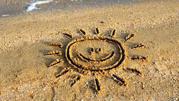 Zonnetekening Het Strand Strand Tekening — Stockvideo