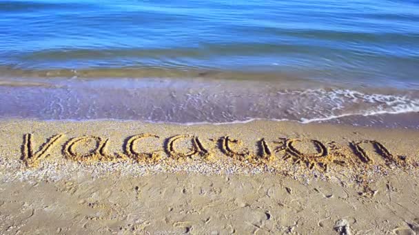 Nápis Dovolená Písku Inscription Sand — Stock video