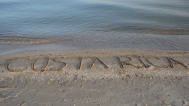 Costa Rica Inscription Sur Sable Inscription Sur Sable Plage — Video