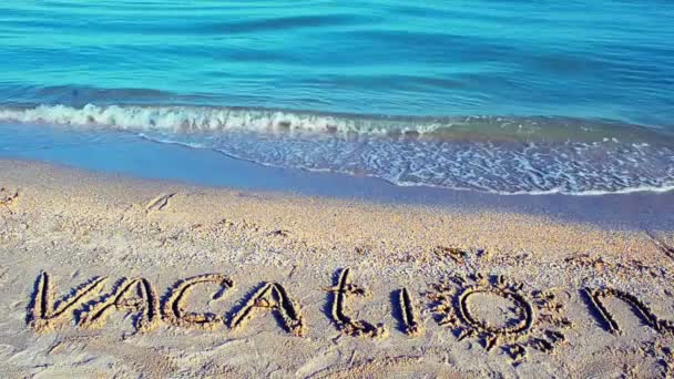 Inscription Vacation Sand Inscription Sand — Stock Video