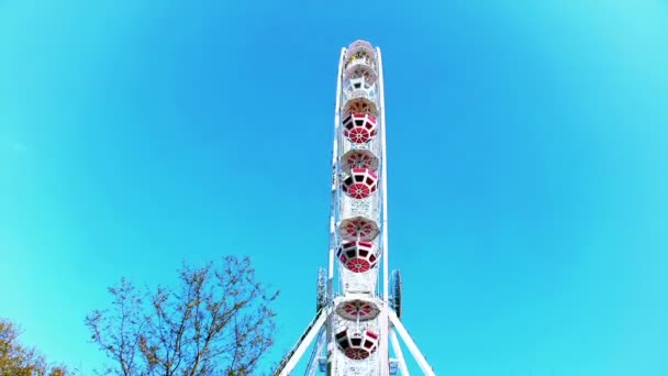 Zeitraffer Großes Rad Himmel Schießerei Abend — Stockvideo