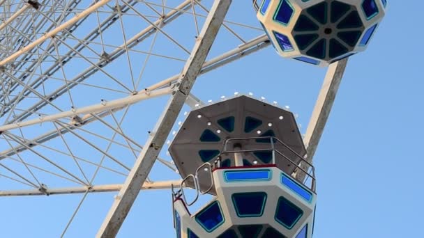 Grande Roue Contre Ciel Tournage Dans Soirée — Video