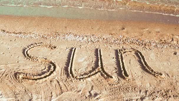 Inscription Soleil Sur Sable Plage Tournage Sur Plage — Video