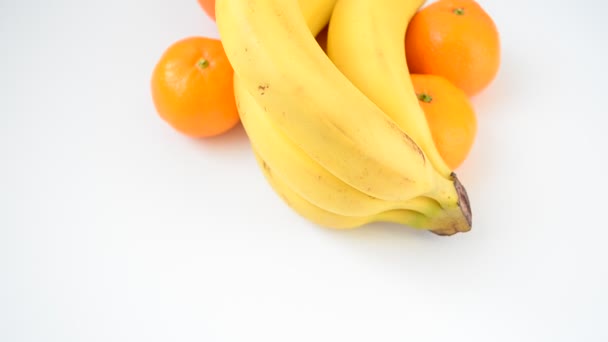 Bananas Fundo Branco Tiro Bananas — Vídeo de Stock