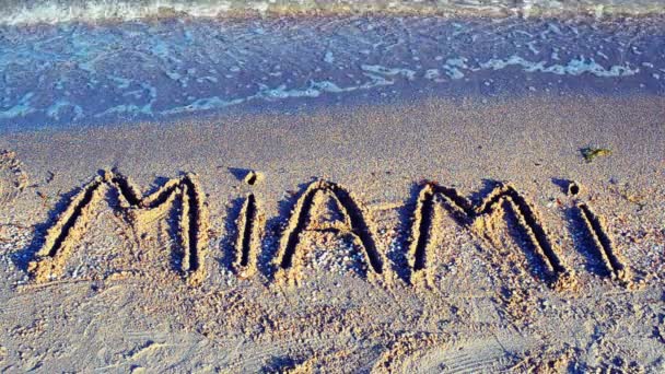 Напис Маямі Піску Напис Піску — стокове відео