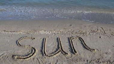 Sahilde çekim yapmak. Kuma kazınmış..