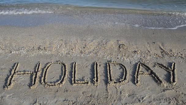 Inscription Holiday Sand Inscription Sand — Stock Video