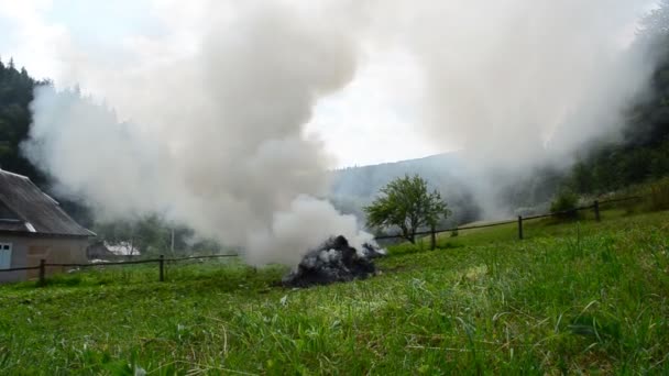 Fuego Las Montañas Tarde Fuego Montañas — Vídeo de stock