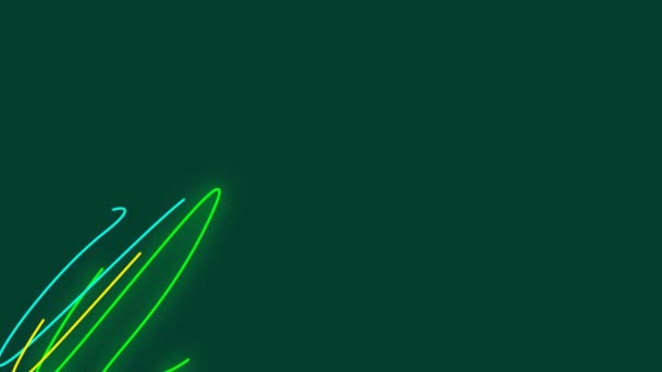 Abstraction Lines Movement Lines Green Background — Stock Video