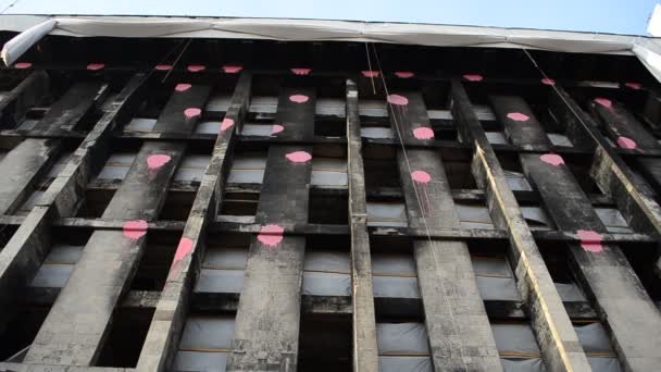 乌克兰基辅的工会大楼 革命后被烧毁的房子 — 图库视频影像