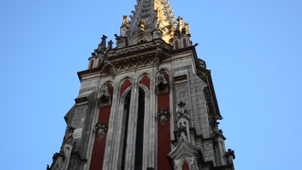 Catedral Católica Romana São Nicolau Kiev Ucrânia Tiro Templo — Vídeo de Stock
